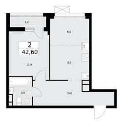 1-BD Apartment Sale, 42.6 sq. m. at Rodniye Kvartaly, Kvartal № 33, Marushkinskoye Settlement, Moscow, Russia #2 1-BD Apartment Sale, 42.6 sq. m. at Rodniye Kvartaly, Kvartal № 33, Marushkinskoye Settlement, Moscow, Russia #2