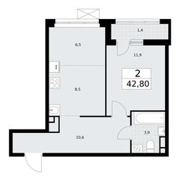 1-BD Apartment Sale, 42.8平方米 at Rodniye Kvartaly, Kvartal № 33, Marushkinskoye Settlement, Moscow, Russia #2 1-BD Apartment Sale, 42.8平方米 at Rodniye Kvartaly, Kvartal № 33, Marushkinskoye Settlement, Moscow, Russia #2
