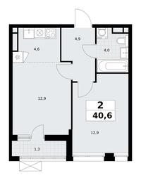 1-BD Apartment Sale, 40.6 sq. m. at Rodniye Kvartaly, Kvartal № 33, Marushkinskoye Settlement, Moscow, Russia #4