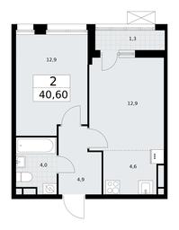 1-BD Apartment Sale, 40.6 sq. m. at Rodniye Kvartaly, Kvartal № 33, Marushkinskoye Settlement, Moscow, Russia #2 1-BD Apartment Sale, 40.6 sq. m. at Rodniye Kvartaly, Kvartal № 33, Marushkinskoye Settlement, Moscow, Russia #2