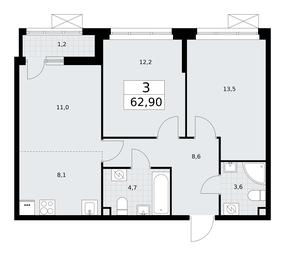 2-BD Apartment Sale, 62.9 sq. m. at Rodniye Kvartaly, Kvartal № 33, Marushkinskoye Settlement, Moscow, Russia #2 2-BD Apartment Sale, 62.9 sq. m. at Rodniye Kvartaly, Kvartal № 33, Marushkinskoye Settlement, Moscow, Russia #2