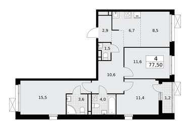 3-BD Apartment Sale, 77.5平方米 at Rodniye Kvartaly, Kvartal № 33, Marushkinskoye Settlement, Moscow, Russia #2 3-BD Apartment Sale, 77.5平方米 at Rodniye Kvartaly, Kvartal № 33, Marushkinskoye Settlement, Moscow, Russia #2