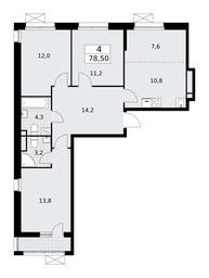 3-BD Apartment Sale, 78.5平方米 at Rodniye Kvartaly, Kvartal № 33, Marushkinskoye Settlement, Moscow, Russia #2 3-BD Apartment Sale, 78.5平方米 at Rodniye Kvartaly, Kvartal № 33, Marushkinskoye Settlement, Moscow, Russia #2