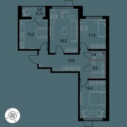 3-BD Apartment Sale, 76.1平方米 at Pervy Yuzhny, zhiloy kompleks Pervy Yuzhny, Leninskiy City District, Moscow Region, Russia #3 3-BD Apartment Sale, 76.1平方米 at Pervy Yuzhny, zhiloy kompleks Pervy Yuzhny, Leninskiy City District, Moscow Region, Russia #3