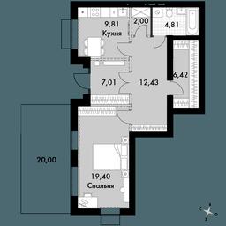 2-BD Apartment Sale, 66.8平方米 at Zhavoronki Club, zhiloy kompleks Akkord Smart-kvartal, Mitkino Village, Odintsovskiy City District, Moscow Region, Russia #3 2-BD Apartment Sale, 66.8平方米 at Zhavoronki Club, zhiloy kompleks Akkord Smart-kvartal, Mitkino Village, Odintsovskiy City District, Moscow Region, Russia #3