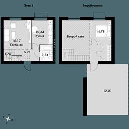 2-BD Apartment Sale, 63.6平方米 at Zhavoronki Club, zhiloy kompleks Akkord Smart-kvartal, Mitkino Village, Odintsovskiy City District, Moscow Region, Russia #3 2-BD Apartment Sale, 63.6平方米 at Zhavoronki Club, zhiloy kompleks Akkord Smart-kvartal, Mitkino Village, Odintsovskiy City District, Moscow Region, Russia #3
