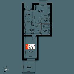 2-BD Apartment Sale, 55.3 sq. m. at Zhavoronki Club, zhiloy kompleks Akkord Smart-kvartal, Mitkino Village, Odintsovskiy City District, Moscow Region, Russia #4