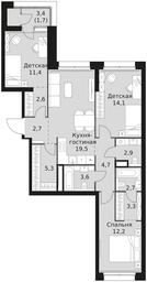 3-BD Apartment Sale, 86.7 sq. m. at Sky Garden, Stroitelny Drive, 9с6, Moscow, Russia #4