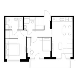 2-BD Apartment Sale, 57.7平方米 at Kutuzovskiy Kvartal, Ivana Franko Street, 20к1, Moscow, Russia #2 2-BD Apartment Sale, 57.7平方米 at Kutuzovskiy Kvartal, Ivana Franko Street, 20к1, Moscow, Russia #2