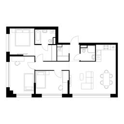 3-BD Apartment Sale, 78.2 sq. m. at Kutuzovskiy Kvartal, Ivana Franko Street, 20к1, Moscow, Russia #4