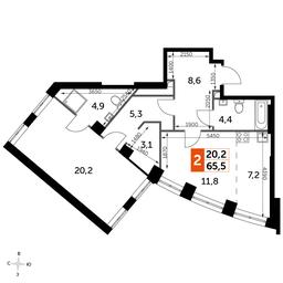 1-BD Apartment Sale, 65.4 sq. m. at Sydney City, Shenogina Street, 2, Moscow, Russia #2