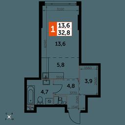 Apartment Sale, 32.8 sq. m. at Rotterdam, Varshavskoye Highway, 37Ак1с2, Moscow, Russia #4