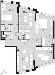 4-BD Apartment Sale, 100 sq. m. at Rotterdam, Varshavskoye Highway, 37Ак1с2, Moscow, Russia #3 4-BD Apartment Sale, 100 sq. m. at Rotterdam, Varshavskoye Highway, 37Ак1с2, Moscow, Russia #3