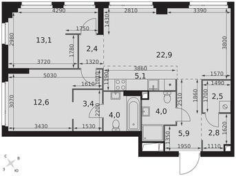 3-BD Apartment Sale, 78.7 sq. m. at Sydney City, Shenogina Street, 2, Moscow, Russia #2 3-BD Apartment Sale, 78.7 sq. m. at Sydney City, Shenogina Street, 2, Moscow, Russia #2