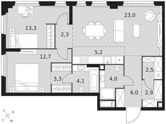 3-BD Apartment Sale, 79.3 sq. m. at Sydney City, Shenogina Street, 2, Moscow, Russia #3 3-BD Apartment Sale, 79.3 sq. m. at Sydney City, Shenogina Street, 2, Moscow, Russia #3