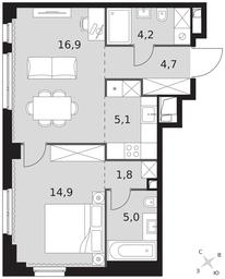 2-BD Apartment Sale, 52.6 sq. m. at Sydney City, Shenogina Street, 2, Moscow, Russia #3 2-BD Apartment Sale, 52.6 sq. m. at Sydney City, Shenogina Street, 2, Moscow, Russia #3
