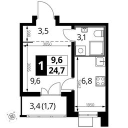 Apartment Sale, 24.5 sq. m. at Pervyi Lermontovskiy, zhiloy kompleks 1-y Lermontovskiy, Lyubertsy, Moscow Region, Russia #4