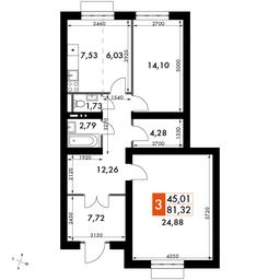 3-BD Apartment Sale, 85.5 sq. m. at Zhavoronki Club, zhiloy kompleks Akkord Smart-kvartal, Mitkino Village, Odintsovskiy City District, Moscow Region, Russia #2 3-BD Apartment Sale, 85.5 sq. m. at Zhavoronki Club, zhiloy kompleks Akkord Smart-kvartal, Mitkino Village, Odintsovskiy City District, Moscow Region, Russia #2
