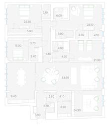 4-BD Apartment Sale, 297.2平方米 at Duo House, Sofiyskaya Embankment, 34с3, Moscow, Russia #4