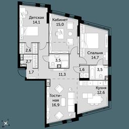 4-BD Apartment Sale, 100.2平方米 at Rotterdam, Varshavskoye Highway, 37Ак1с2, Moscow, Russia #3 4-BD Apartment Sale, 100.2平方米 at Rotterdam, Varshavskoye Highway, 37Ак1с2, Moscow, Russia #3