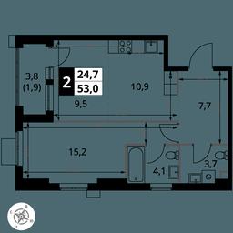 2-BD Apartment Sale, 53 sq. m. at 1 Izmajlovskij, Montazhnaya Street, 8с13, Moscow, Russia #3