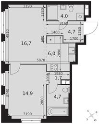 2-BD Apartment Sale, 52.7 sq. m. at Sydney City, Shenogina Street, 2, Moscow, Russia #2 2-BD Apartment Sale, 52.7 sq. m. at Sydney City, Shenogina Street, 2, Moscow, Russia #2