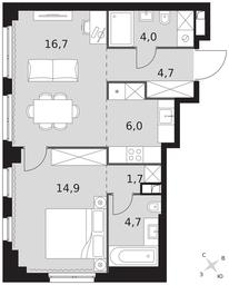 2-BD Apartment Sale, 52.7 sq. m. at Sydney City, Shenogina Street, 2, Moscow, Russia #3 2-BD Apartment Sale, 52.7 sq. m. at Sydney City, Shenogina Street, 2, Moscow, Russia #3