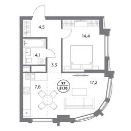 2-BD Apartment Sale, 51.1 sq. m. at Dom56, Fridrikha Engelsa Street, 56с1, Moscow, Russia #4