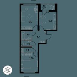 2-BD Apartment Sale, 59.5 sq. m. at Pervy Yuzhny, zhiloy kompleks Pervy Yuzhny, Leninskiy City District, Moscow Region, Russia #3 2-BD Apartment Sale, 59.5 sq. m. at Pervy Yuzhny, zhiloy kompleks Pervy Yuzhny, Leninskiy City District, Moscow Region, Russia #3