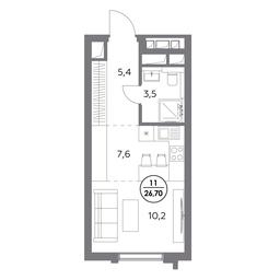1-BD Apartment Sale, 26.7 sq. m. at Dom56, Fridrikha Engelsa Street, 56с1, Moscow, Russia #4
