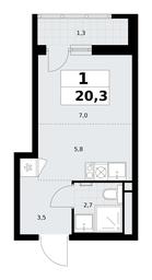 Apartment Sale, 20.3平方米 at Rodniye Kvartaly, Kvartal № 33, Marushkinskoye Settlement, Moscow, Russia #2 Apartment Sale, 20.3平方米 at Rodniye Kvartaly, Kvartal № 33, Marushkinskoye Settlement, Moscow, Russia #2