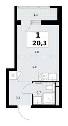 Apartment Sale, 20.3平方米 at Rodniye Kvartaly, Kvartal № 33, Marushkinskoye Settlement, Moscow, Russia #3 Apartment Sale, 20.3平方米 at Rodniye Kvartaly, Kvartal № 33, Marushkinskoye Settlement, Moscow, Russia #3