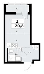 Apartment Sale, 20.8平方米 at Rodniye Kvartaly, Kvartal № 33, Marushkinskoye Settlement, Moscow, Russia #2 Apartment Sale, 20.8平方米 at Rodniye Kvartaly, Kvartal № 33, Marushkinskoye Settlement, Moscow, Russia #2