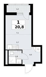Apartment Sale, 20.8平方米 at Rodniye Kvartaly, Kvartal № 33, Marushkinskoye Settlement, Moscow, Russia #3 Apartment Sale, 20.8平方米 at Rodniye Kvartaly, Kvartal № 33, Marushkinskoye Settlement, Moscow, Russia #3