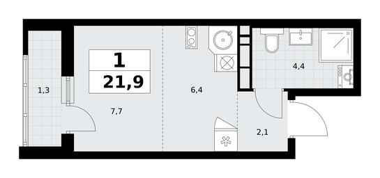 Apartment Sale, 21.9 sq. m. at Rodniye Kvartaly, Kvartal № 33, Marushkinskoye Settlement, Moscow, Russia #3 Apartment Sale, 21.9 sq. m. at Rodniye Kvartaly, Kvartal № 33, Marushkinskoye Settlement, Moscow, Russia #3