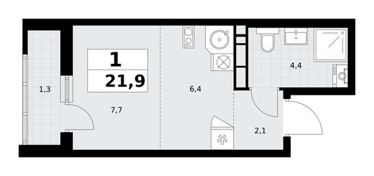 Apartment Sale, 21.9 sq. m. at Rodniye Kvartaly, Kvartal № 33, Marushkinskoye Settlement, Moscow, Russia #2 Apartment Sale, 21.9 sq. m. at Rodniye Kvartaly, Kvartal № 33, Marushkinskoye Settlement, Moscow, Russia #2