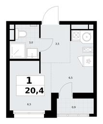 Apartment Sale, 20.4平方米 at Rodniye Kvartaly, Kvartal № 33, Marushkinskoye Settlement, Moscow, Russia #2