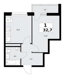 Apartment Sale, 32.7平方米 at Rodniye Kvartaly, Kvartal № 33, Marushkinskoye Settlement, Moscow, Russia #2 Apartment Sale, 32.7平方米 at Rodniye Kvartaly, Kvartal № 33, Marushkinskoye Settlement, Moscow, Russia #2