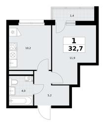 Apartment Sale, 32.7平方米 at Rodniye Kvartaly, Kvartal № 33, Marushkinskoye Settlement, Moscow, Russia #3 Apartment Sale, 32.7平方米 at Rodniye Kvartaly, Kvartal № 33, Marushkinskoye Settlement, Moscow, Russia #3