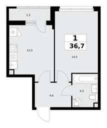 Apartment Sale, 36.7平方米 at Rodniye Kvartaly, Kvartal № 33, Marushkinskoye Settlement, Moscow, Russia #3 Apartment Sale, 36.7平方米 at Rodniye Kvartaly, Kvartal № 33, Marushkinskoye Settlement, Moscow, Russia #3