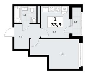 Apartment Sale, 33.9平方米 at Rodniye Kvartaly, Kvartal № 33, Marushkinskoye Settlement, Moscow, Russia #3
