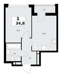 Apartment Sale, 34.8 sq. m. at Rodniye Kvartaly, Kvartal № 33, Marushkinskoye Settlement, Moscow, Russia #2