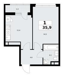 Apartment Sale, 35.9平方米 at Rodniye Kvartaly, Kvartal № 33, Marushkinskoye Settlement, Moscow, Russia #2 Apartment Sale, 35.9平方米 at Rodniye Kvartaly, Kvartal № 33, Marushkinskoye Settlement, Moscow, Russia #2