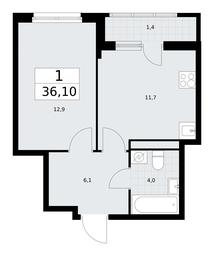 Apartment Sale, 36.1 sq. m. at Rodniye Kvartaly, Kvartal № 33, Marushkinskoye Settlement, Moscow, Russia #2 Apartment Sale, 36.1 sq. m. at Rodniye Kvartaly, Kvartal № 33, Marushkinskoye Settlement, Moscow, Russia #2