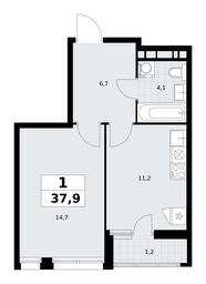 Apartment Sale, 37.9 sq. m. at Rodniye Kvartaly, Kvartal № 33, Marushkinskoye Settlement, Moscow, Russia #3 Apartment Sale, 37.9 sq. m. at Rodniye Kvartaly, Kvartal № 33, Marushkinskoye Settlement, Moscow, Russia #3
