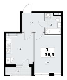 Apartment Sale, 36.3 sq. m. at Rodniye Kvartaly, Kvartal № 33, Marushkinskoye Settlement, Moscow, Russia #2 Apartment Sale, 36.3 sq. m. at Rodniye Kvartaly, Kvartal № 33, Marushkinskoye Settlement, Moscow, Russia #2
