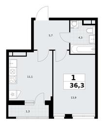 Apartment Sale, 36.3 sq. m. at Rodniye Kvartaly, Kvartal № 33, Marushkinskoye Settlement, Moscow, Russia #2 Apartment Sale, 36.3 sq. m. at Rodniye Kvartaly, Kvartal № 33, Marushkinskoye Settlement, Moscow, Russia #2