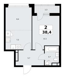 1-BD Apartment Sale, 38.4 sq. m. at Rodniye Kvartaly, Kvartal № 33, Marushkinskoye Settlement, Moscow, Russia #3 1-BD Apartment Sale, 38.4 sq. m. at Rodniye Kvartaly, Kvartal № 33, Marushkinskoye Settlement, Moscow, Russia #3