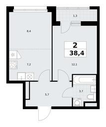 1-BD Apartment Sale, 38.4 sq. m. at Rodniye Kvartaly, Kvartal № 33, Marushkinskoye Settlement, Moscow, Russia #3 1-BD Apartment Sale, 38.4 sq. m. at Rodniye Kvartaly, Kvartal № 33, Marushkinskoye Settlement, Moscow, Russia #3