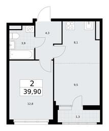 1-BD Apartment Sale, 39.9平方米 at Rodniye Kvartaly, Kvartal № 33, Marushkinskoye Settlement, Moscow, Russia #2 1-BD Apartment Sale, 39.9平方米 at Rodniye Kvartaly, Kvartal № 33, Marushkinskoye Settlement, Moscow, Russia #2